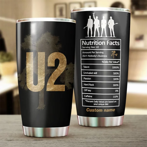 U2 Nutrition Facts Customized 20oz Tumbler