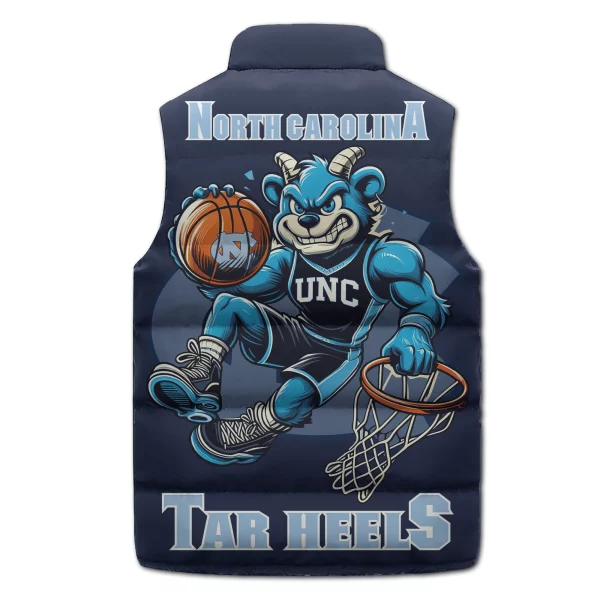UNC Basketball Puffer Sleeveless Jacket: Play Hard Play Smart