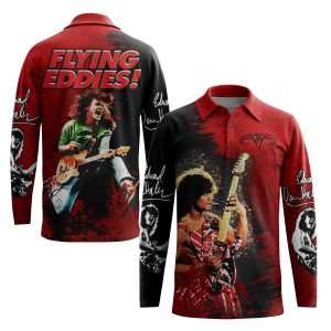 Van Halen Long Sleeve Polo Shirt: Flying Eddies!