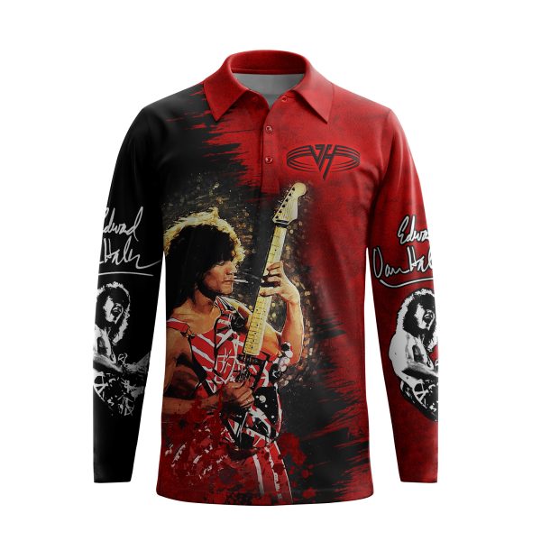 Van Halen Long Sleeve Polo Shirt: Flying Eddies!