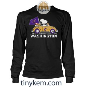 Washington Huskies With Snoopy Driving Car Tshirt2B4 ABTMN