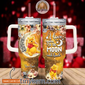 Winnie the Pooh Customized 40 Oz Tumbler: I Love You To The Moon and Back