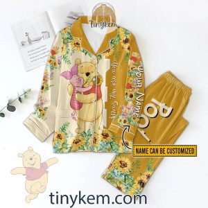 Winnie the Pooh Customized Pajamas Set With Sunflower Design