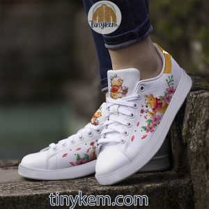 Winnie the Pooh Flower Customized Leather Skate Shoes
