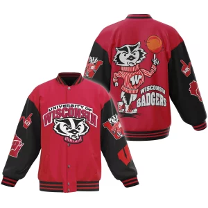 Wisconsin Badgers Mascot Baseball Jacket