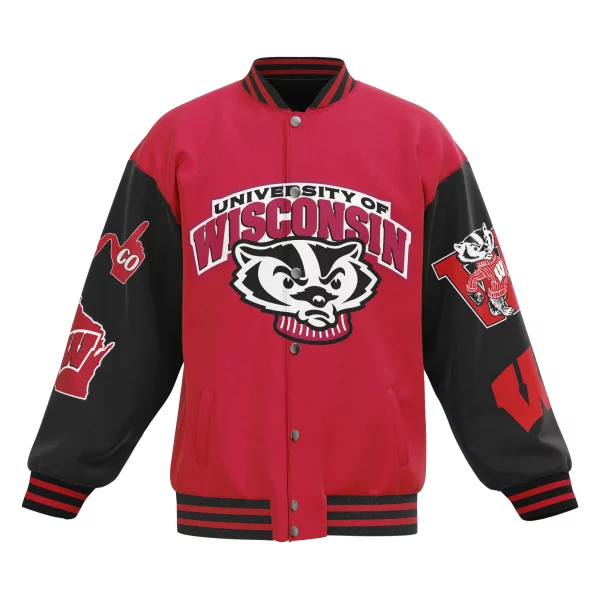 Wisconsin Badgers Mascot Baseball Jacket