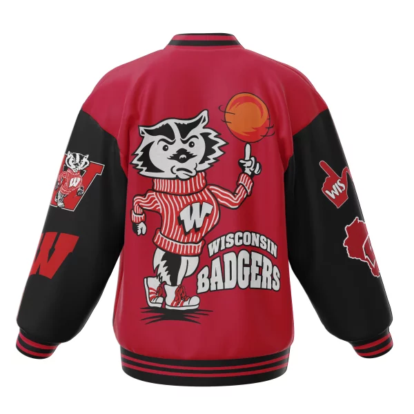 Wisconsin Badgers Mascot Baseball Jacket