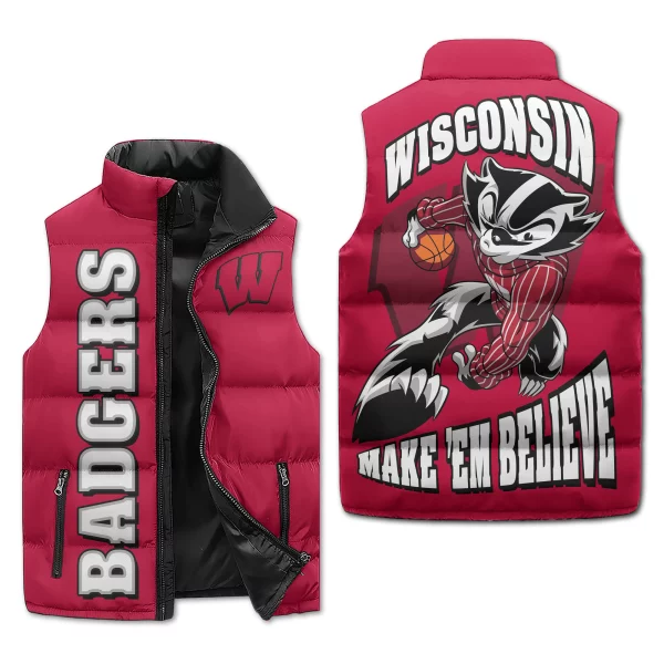 Wisconsin Badgers Puffer Sleeveless Jacket: Make Them Believe