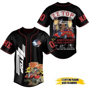 Zz Top Customized Baseball Jersey: 55th Anniversary 1969-2024