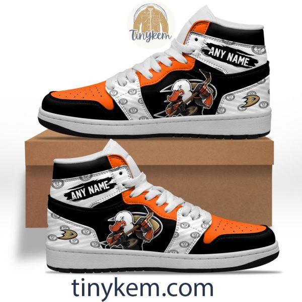 Anaheim Ducks With Team Mascot Customized Air Jordan 1 Sneaker