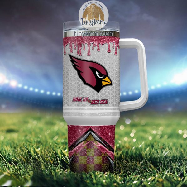 Arizona Cardinals Personalized 40Oz Tumbler With Glitter Printed Style