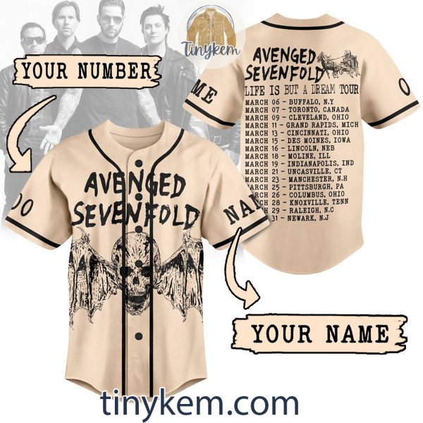 Avenged Sevenfold 2024 Tour Customized Baseball Jersey