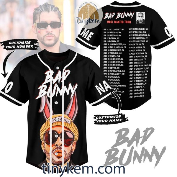 Bad Bunny Customized Baseball Jersey: Most Wanted Tour 2024