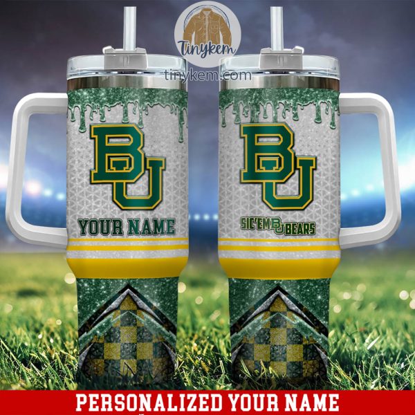 Baylor Bears Customized 40oz Tumbler With Glitter Printed Style