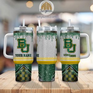 Baylor Bears Customized 40oz Tumbler With Glitter Printed Style2B2 BUukp