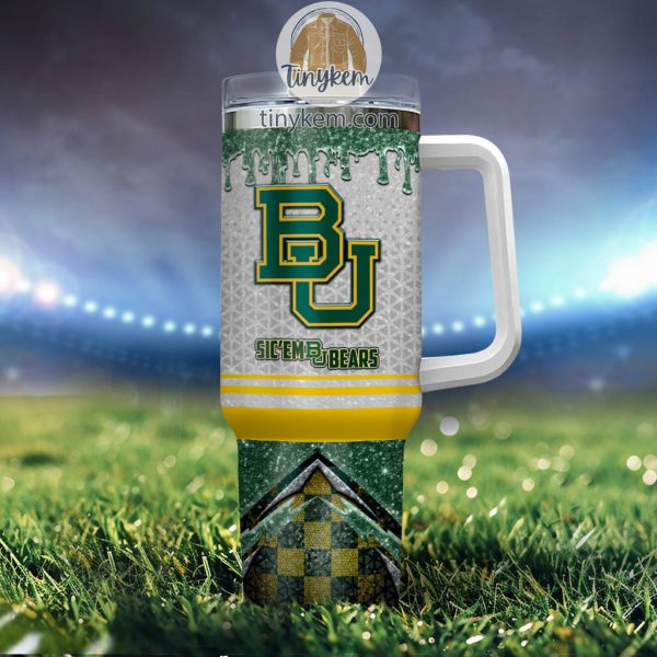 Baylor Bears Customized 40oz Tumbler With Glitter Printed Style