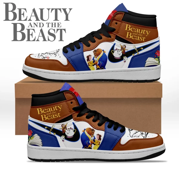 Beauty And The Beast Air Jordan 1 High Top Shoes