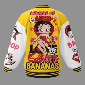 Betty Boop Baseball Jacket Beware of Apes Bearing Sweet Bananas2B3 hHZFP