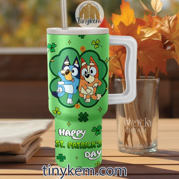 Bluey ST Patrick Day 40Oz Tumbler