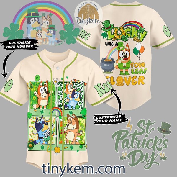 Bluey St Patrick Day Customized Baseball Jersey