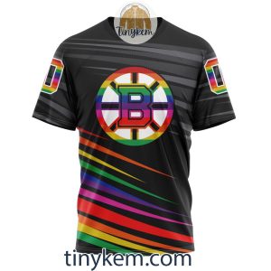 Boston Bruins With LGBT Pride Design Tshirt Hoodie Sweatshirt2B6 CD71J