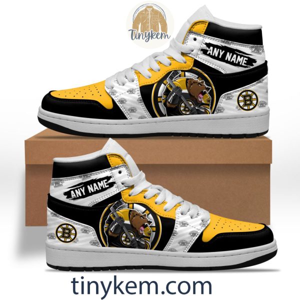 Boston Bruins With Team Mascot Customized Air Jordan 1 Sneaker
