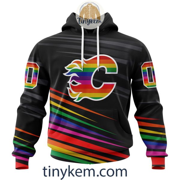 Calgary Flames With LGBT Pride Design Tshirt, Hoodie, Sweatshirt