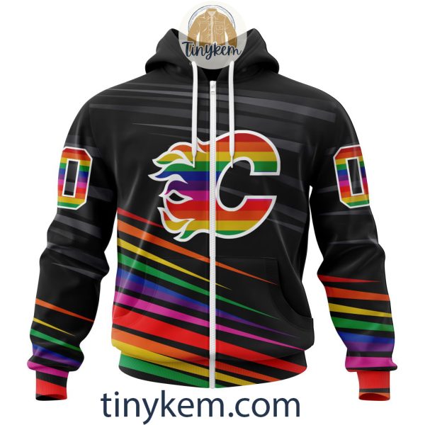 Calgary Flames With LGBT Pride Design Tshirt, Hoodie, Sweatshirt