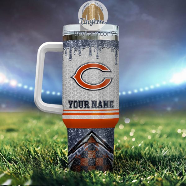 Chicago Bears Personalized 40Oz Tumbler With Glitter Printed Style