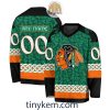 Colorado Avalanche Customized St.Patrick’s Day Design Vneck Long Sleeve Hockey Jersey