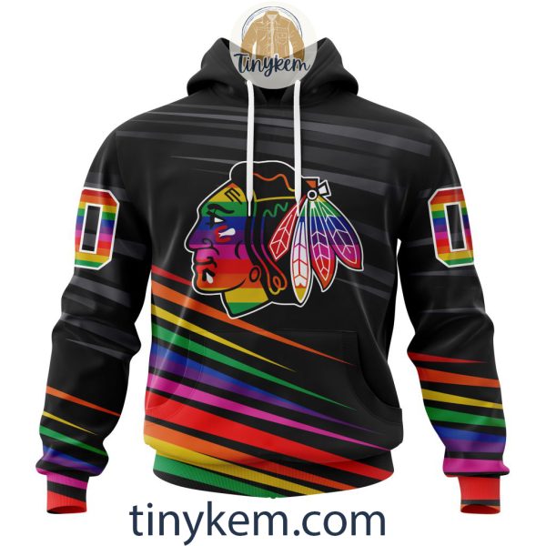 Chicago Blackhawks With LGBT Pride Design Tshirt, Hoodie, Sweatshirt