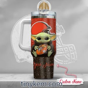 Cleveland Browns Baby Yoda Customized Glitter 40oz Tumbler2B3 NZruu