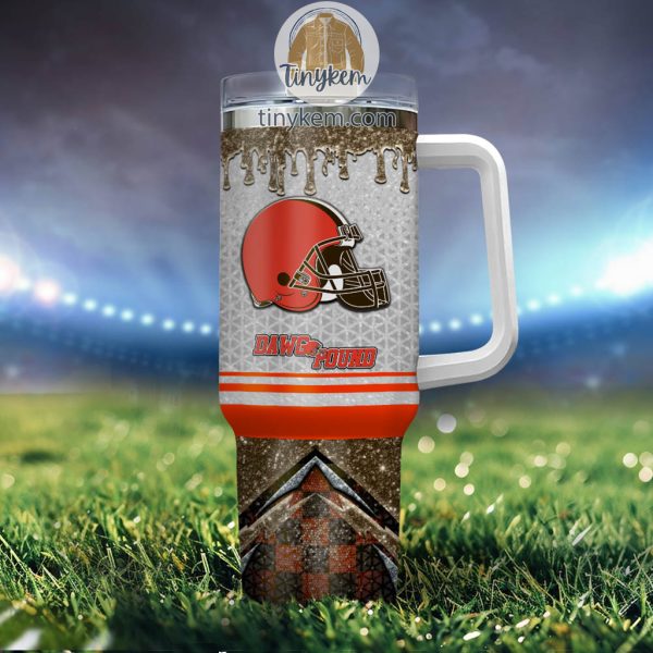 Cleveland Browns Personalized 40Oz Tumbler With Glitter Printed Style