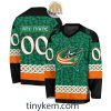 Dallas Stars Customized St.Patrick’s Day Design Vneck Long Sleeve Hockey Jersey