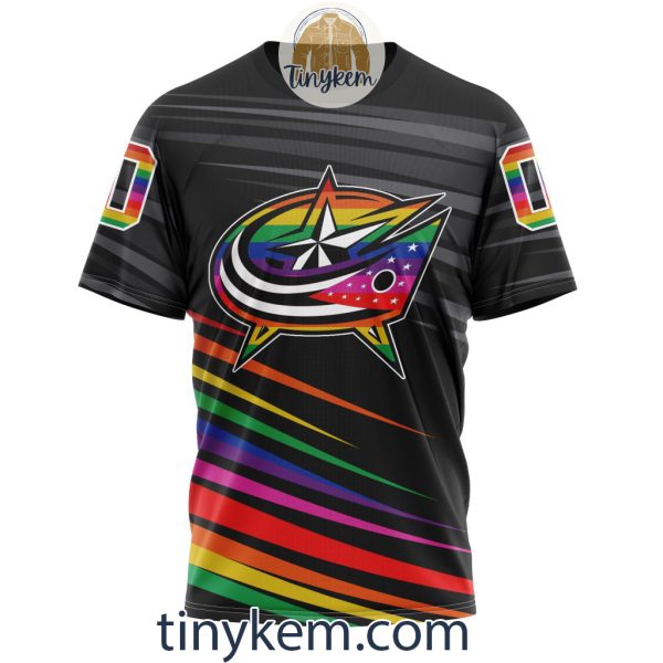 Columbus Blue Jackets With LGBT Pride Design Tshirt, Hoodie, Sweatshirt