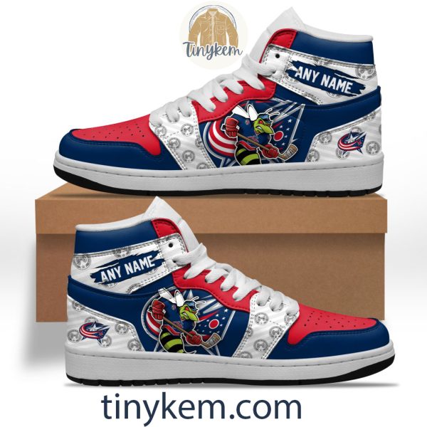 Columbus Blue Jackets With Team Mascot Customized Air Jordan 1 Sneaker