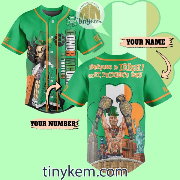 Conor McGregor St Patrick Day Customized Baseball Jersey