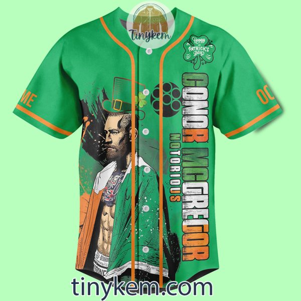 Conor McGregor St Patrick Day Customized Baseball Jersey