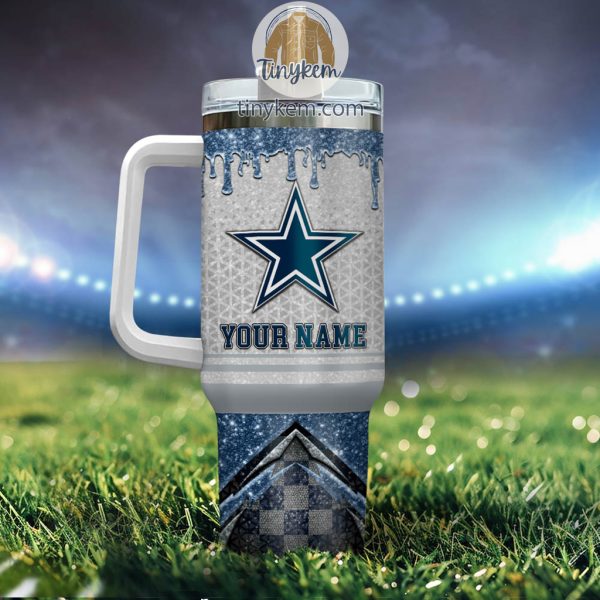 Dallas Cowboys Personalized 40Oz Tumbler With Glitter Printed Style