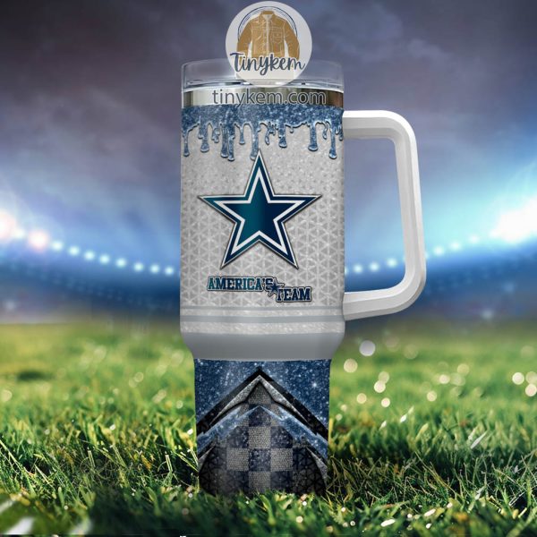 Dallas Cowboys Personalized 40Oz Tumbler With Glitter Printed Style