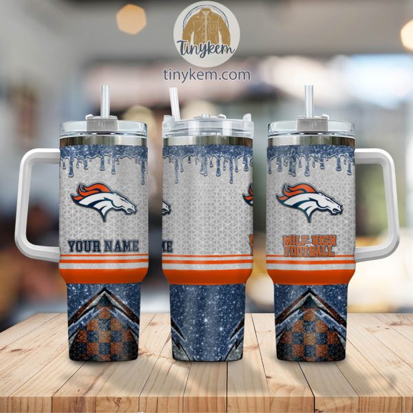 Denver Broncos Personalized 40Oz Tumbler With Glitter Printed Style