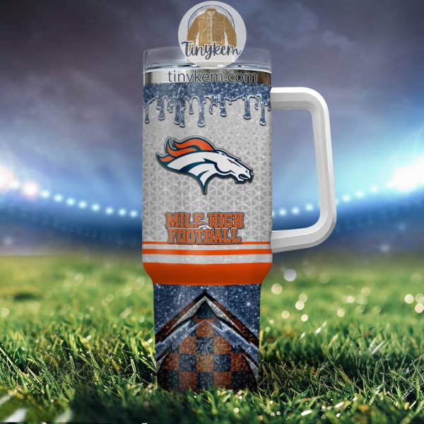 Denver Broncos Personalized 40Oz Tumbler With Glitter Printed Style