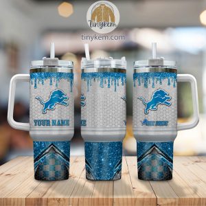 Detroit Lions Personalized 40Oz Tumbler With Glitter Printed Style2B2 cs2UP