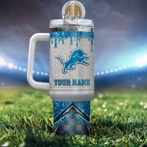 Detroit Lions Personalized 40Oz Tumbler With Glitter Printed Style2B3 3CpXb