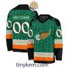 Edmonton Oilers Customized St.Patrick’s Day Design Vneck Long Sleeve Hockey Jersey