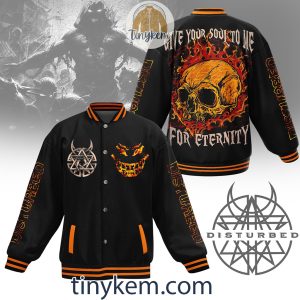 Disturbed Baseball Jacket: Give Your Soul To Me For Eternity
