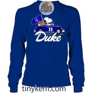 Duke Basketball With Snoopy Driving Car Tshirt2B4 B1zmU