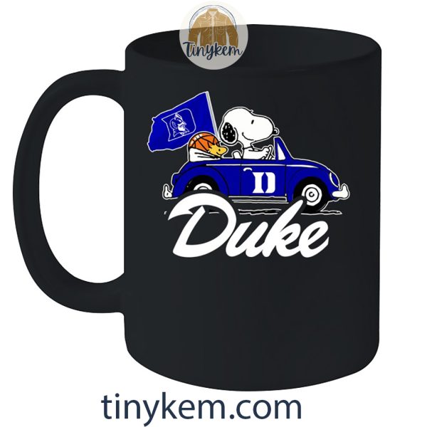 Duke Basketball With Snoopy Driving Car Tshirt