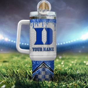 Duke Blue Devils Customized 40oz Tumbler With Glitter Printed Style2B3 iGBlJ