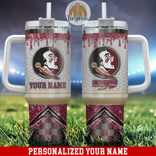 Florida State Seminoles Customized 40oz Tumbler With Glitter Printed Style